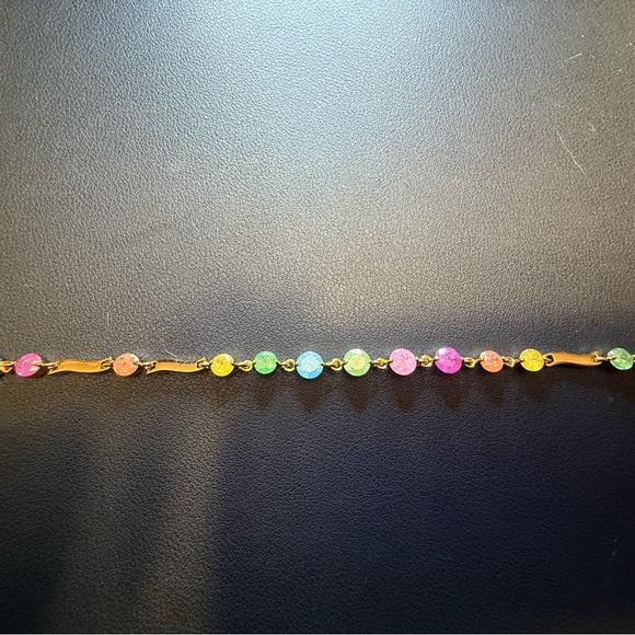 Gold Multicolor Gemstone Bracelet - Picture 2 of 3